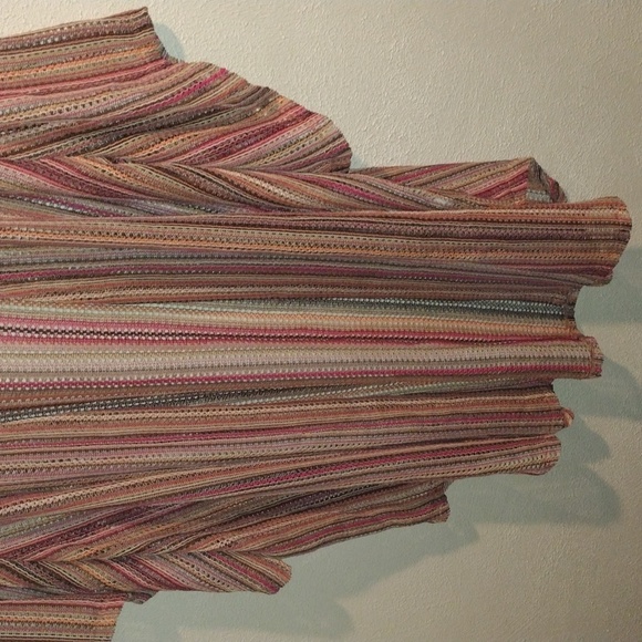 Maurices Open Knit Striped Multi Colored Boho Kimono/Swim Cover Festival… - Picture 3 of 6